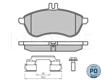 Комплект тормозных колодок MEYLE-PD Quality MEYLE 025 243 0620-2/PD