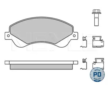 Колодки гальмівні (передні) Ford Transit V347 06- (FWD) (Bosch) Q+ (з датчиком) MEYLE 025 244 8518/PD