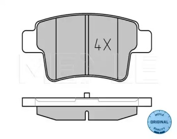 Комплект тормозных колодок MEYLE-ORIGINAL Quality MEYLE 025 245 4016