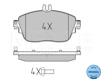 Колодки гальмівні (передні) MB A-class (W176)/B-class (W242/246) 1.5D 11- MEYLE 025 248 6919
