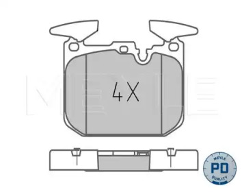Колодки гальмівні (передні) BMW 1 (F20/F21)/ 3 (F30/F31/F34)/ i8 (I12) 11- (Brembo) B47/N13/N47/N55 MEYLE 025 250 2818/PD