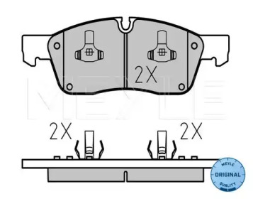 Колодки гальмівні (передні) Jeep Grand Cherokee IV 3.0-6.4 10- (194.6x64.1x19.2) MEYLE 025 251 9021