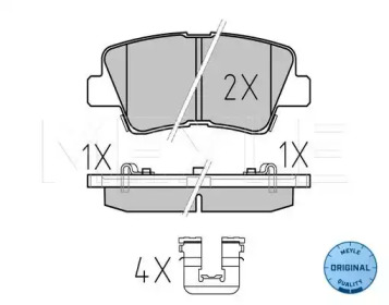 Колодки гальмівні (задні) Kia Sportage/Ceed/Rio/Optima/Hyundai Accent/i10/i20/i30/i40/Elantra 10- MEYLE 025 253 3715/W