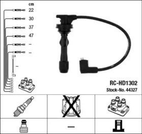 Проводи запалювання (к-кт) Hyundai i10/i20 1.2 08-15/Kia Rio III 1.25 CVVT 11-17 (RC-HD1302) NGK 44327