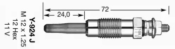 7906 Свеча накаливания Y-924J (D-Power 1) NGK