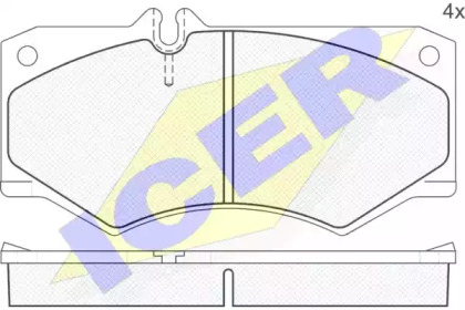Колодки гальмівні (передні) MB 207-613D 70-96/G-class (W460/W461/W463) 79-/VW LT 78-96 ICER 140405