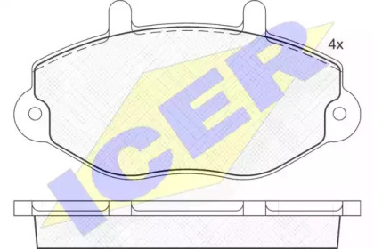 Колодки гальмівні (передні) Ford Transit 91-00/Transit Tourneo 94-00 15" ICER 140897