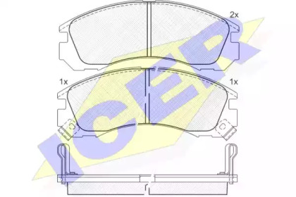 Колодки гальмівні (передні) Mitsubishi Outlander 03-/Lancer 94-/Galant/Pajero 88-03/Peugeot 4007 07 ICER 140979
