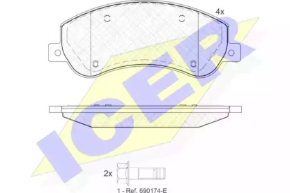 Колодки гальмівні (передні) VW Amarok 10- ICER 141793-204
