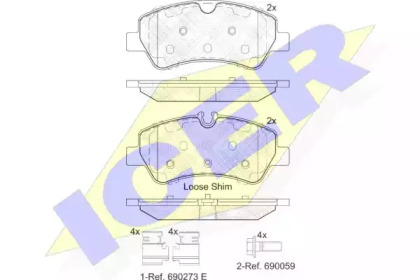 Колодки гальмівні (задні) Ford Transit Custom/Tourneo Custom V362 12-/Transit V363 13- ICER 142116
