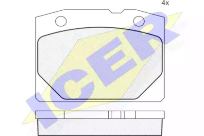 Колодки гальмівні (передні) Lada 2101/2102/2103/2104/2105/2106/2107 70-12 ICER 180155