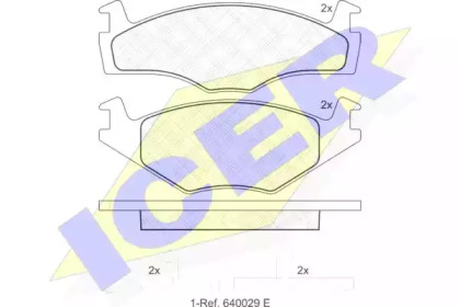 Колодки гальмівні (передні) Seat Cordoba/Ibiza 93-02/VW Golf/Jetta 76-91/Passat B2 83-88 ICER 180459