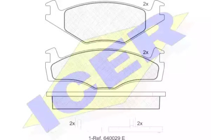 Колодки гальмівні (передні) Seat Cordoba/Ibiza/Toledo 93-02/VW Caddy/Passat B2-B4 79-92/Golf 74-99 ICER 180460