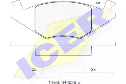 Колодки гальмівні (передні) Seat Cordoba/Ibiza 94-02/VW Golf/Jetta/Polo 81-94/Passat B1/B2 79-88 ICER 180461