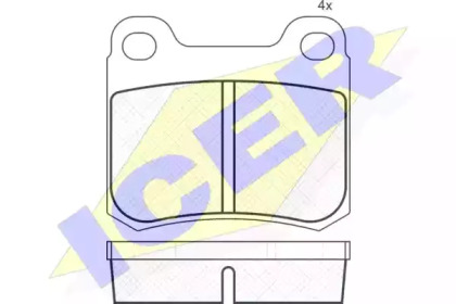 Колодки гальмівні (задні) MB C-class (W202/S202)/E-class (W124/S124/C124) 93-00/MB 100 (W201) 85-93 ICER 180517