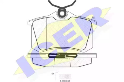 Колодки гальмівні (задні) Audi/Seat/Skoda Fabia/Octavia/VW Caddy/Passat 96-/Citroen/Peugeot 00- ICER 180697-703