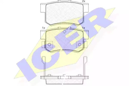 Колодки гальмівні (задні) Suzuki SX4/Swift 06-/Honda Accord 91-93/Civic 95-/Fiat Sedici 06-14 ICER 180798