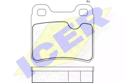 Колодки гальмівні (задні) Opel Astra F 91-01/Kadett E 86-91/Vectra A 88-95 ICER 180807