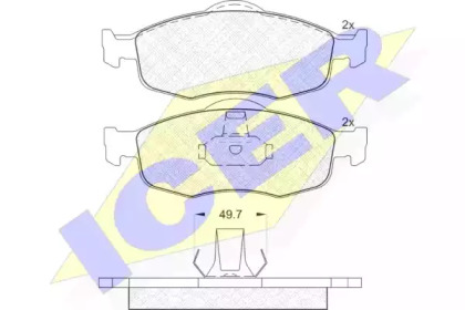 Колодки гальмівні (передні) Ford Mondeo I/II 93-00/Scorpio I/II 85-98 ICER 180916
