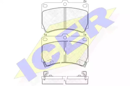Колодки гальмівні (передні) Kia Rio 00-05/Mazda 323 89-98/121 II 90-96 ICER 180970