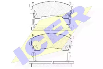 Колодки гальмівні (передні) Mazda 626/Premacy 91-05/Lexus GS 13- ICER 180971