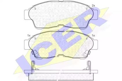 Колодки гальмівні (передні) Toyota Camry 90-02/Corolla 87-02/Rav4 94-00 ICER 181005