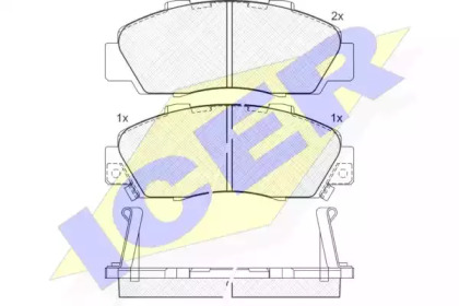 Колодки гальмівні (передні) Honda Accord 91-03/Civic/CR-V 95-02/HR-V 99-/Integra 93-/Stream 05- ICER 181019