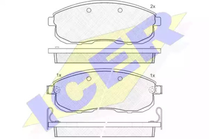 Колодки гальмівні (передні) Nissan Altima/Bluebird/Maxima 88-/Teana 03-13/Tiida 11-/Renault Safrane ICER 181101