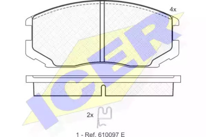Колодки гальмівні (передні) Mitsubishi Colt 86-/Lancer 88-03/Porsche 911 20-/Toyota Camry 91-01 ICER 181129