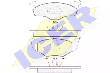 Колодки гальмівні (передні) Seat Arosa 97-04/Skoda Fabia 99-14/Roomster 07-15/VW Polo 94-09 ICER 181130