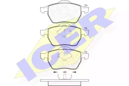 Колодки гальмівні (передні) Audi A4 94-01/VW Passat B3/B4/B5 96-00 ICER 181138