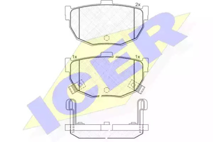 Колодки гальмівні (задні) Hyundai Elantra 00-06/Coupe 96-09/Kia Cerato 04-/Nissan Maxima 88-94 ICER 181144