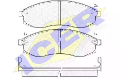 Колодки гальмівні (передні) Mitsubishi L200/Nissan Maxima IV 95-07 ICER 181179