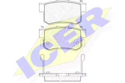 Колодки гальмівні (задні) Honda Accord IV-VII 90-08/Civic VI-VIII 97-/CR-V II 01-07/FR-V 04- ICER 181187