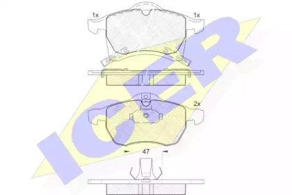 Колодки гальмівні (передні) Opel Astra G 98-09/Zafira A 99-05/Chevrolet Astra 02-11 ICER 181248