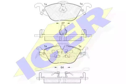 Колодки гальмівні (передні) Opel Astra G 98-09/Chevrolet Corsa 94-02 ICER 181249