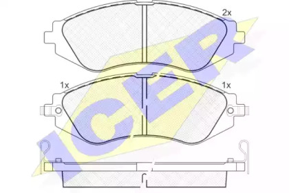 Колодки гальмівні (передні) Chevrolet Lacetti 05-/Spark 10-/Daewoo Lanos/Sens/Nubira 97-/Rezzo 00- ICER 181263
