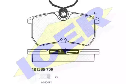 Колодки гальмівні (задні) Ford Focus 98-05/Fiesta V/VI 05- ICER 181265-700