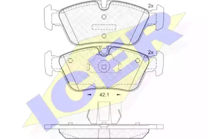 Колодки гальмівні (передні) BMW 3 (E36) 91-00/3 (E46) 98-06/Z3 (E36) 95-03/Z4 (E85) 02-09 ICER 181295