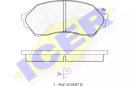 Колодки гальмівні (передні) Mazda 323 98-04 ICER 181309