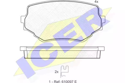 Колодки гальмівні (передні) Suzuki Grand Vitara 98-05/Vitara 88-98 ICER 181319