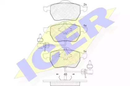 Колодки тормозные (передние) Audi A4/A6 95-09/Skoda SuperB 01-08/VW Passat B5 96-05 (+датчик) ICER 181362