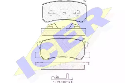 Колодки гальмівні (задні) Citroen C4/Peugeot 4008 12-/Dodge/Jeep/Mitsubishi Outlander 06-/Pajero 91 ICER 181375