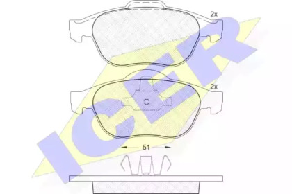 Колодки гальмівні (передні) Renault Laguna II 01-07/Scenic I 00-03 ICER 181432