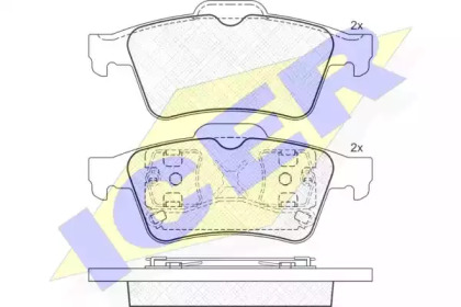 Колодки гальмівні (задні) Ford Connect/Focus 02-13/Renault Laguna/Megane/Espace/Opel Vectra C 02- ICER 181433