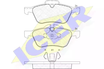 Колодки гальмівні (передні) Mini Cooper/One 01-08 ICER 181434
