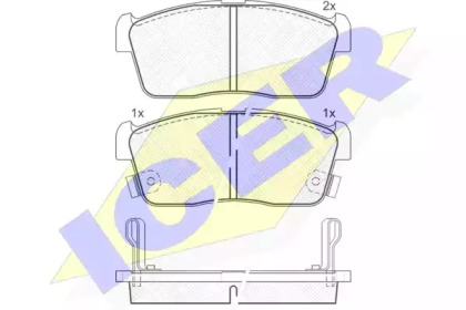 Колодки гальмівні (передні) Chevrolet Cruze 00-08/Subaru Justy 07-/Suzuki Ignis 00-/Nissan Pixo 09- ICER 181452