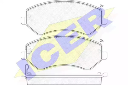 Колодки гальмівні (передні) Chrysler Voyager/Jeep Cherokee/Dodge Caravan 00-08 ICER 181512