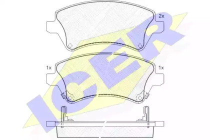 Колодки гальмівні (передні) Toyota Corolla 01-14 ICER 181513