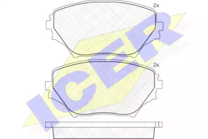 Колодки гальмівні (передні) Toyota Rav 4 II 00-05 ICER 181519